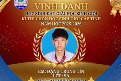 VINH DANH HỌC SINH GIỎI CẤP TỈNH CỦA TRƯỜNG THCS BA ĐỘNG, XÃ BA ĐỘNG, NĂM HỌC 2025 -2026